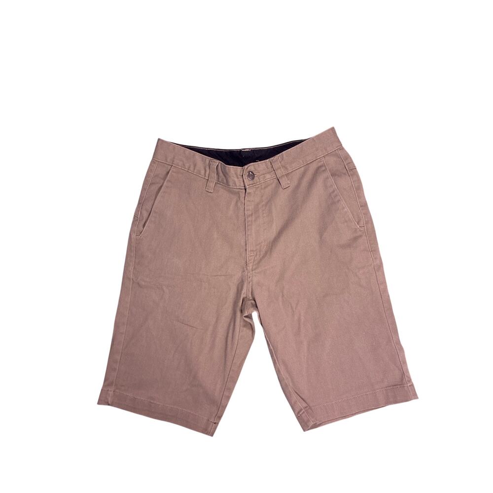 Volcom Khaki Beige Skate Shorts Mens 28 XS Casual Chino Streetwear Skater